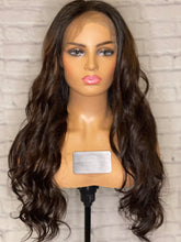 Load image into Gallery viewer, Luxury Dark Brown 100% Human Hair Swiss 13x4 Lace Front Glueless Wig U-Part, 360 or Full Lace Upgrade Available
