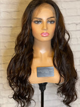 Load image into Gallery viewer, Luxury Dark Brown 100% Human Hair Swiss 13x4 Lace Front Glueless Wig U-Part, 360 or Full Lace Upgrade Available
