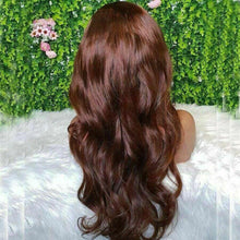 Load image into Gallery viewer, Luxury Wavy Chocolate Medium Brown 100% Human Hair Swiss 13x4 Lace Front Glueless Wig Color 4 U-Part, 360 or Full Lace Upgrade Available

