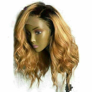 Luxury Bob Remy Wavy Ombre Honey Ash Blonde 100% Human Hair Swiss 13x4 Lace Front Glueless Wig U-Part, 360 or Full Lace Upgrade Available
