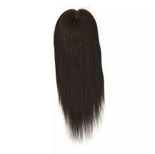 Load image into Gallery viewer, Luxury Silk Base Dark Brown Color #2 Straight With Clip In Human Hair Topper Wig For Women 150% Virgin Cuticle Remy Hairpieces Toupee
