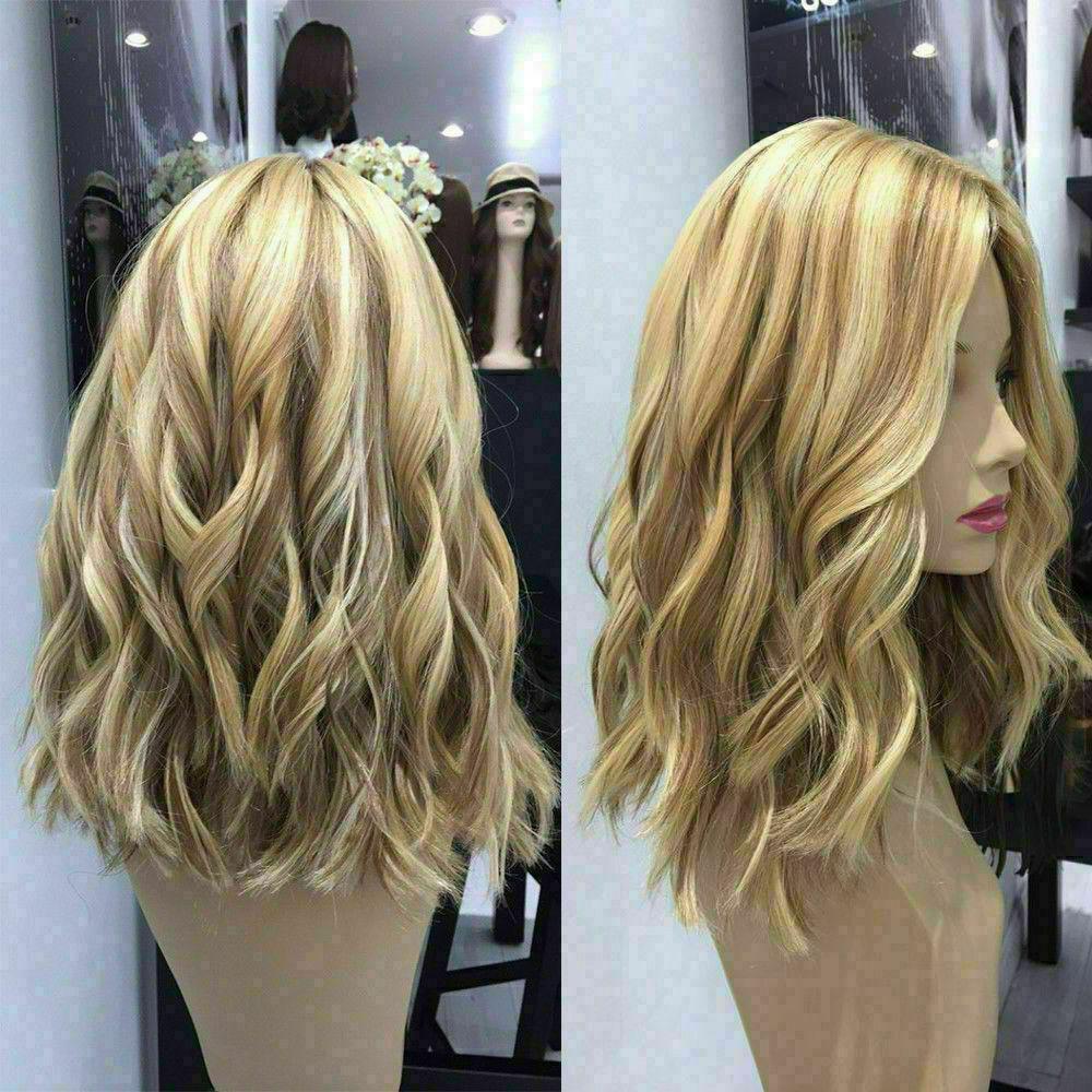 Luxury Balayage Highlight Light Golden Blonde Honey 100% Human Hair Swiss 13x4 Lace Front Glueless Wig U-Part, 360 or Full Lace Upgrade Available