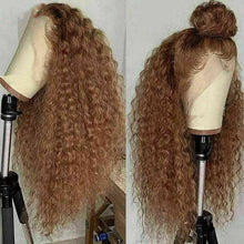 Load image into Gallery viewer, Luxury Remy Curly Strawberry Blonde Auburn 100% Human Hair Swiss 13x4 Lace Front Glueless Wig U-Part, 360 or Full Lace Upgrade Available
