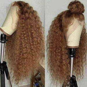 Luxury Remy Curly Strawberry Blonde Auburn 100% Human Hair Swiss 13x4 Lace Front Glueless Wig U-Part, 360 or Full Lace Upgrade Available