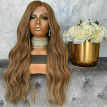 Load image into Gallery viewer, Luxury Remy Wavy Light Ash Brown 100% Human Hair Swiss 13x4 Lace Front Glueless Wig U-Part, 360 or Full Lace Upgrade Available
