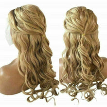 Load image into Gallery viewer, Luxury Curly Ombre Honey #27 Golden Blonde 100% Human Hair Swiss 13x4 Lace Front Glueless Wig U-Part, 360 or Full Lace Upgrade Available
