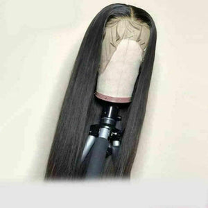 Luxury Remy Jet Black #1 Straight Black 100% Human Hair Swiss 13x4 Lace Front Glueless Wig U-Part, 360 or Full Lace Upgrade Available