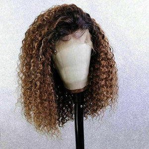 Luxury Curly Honey Blonde Auburn Brown 100% Human Hair Swiss 13x4 Lace Front Glueless Wig Ash U-Part, 360 or Full Lace Upgrade Available