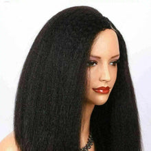 Load image into Gallery viewer, Luxury Brazilian U Part Kinky Straight 100% Human Hair Swiss 13x4 Lace Front Glueless Wig U-Part U-Part, 360 or Full Lace Upgrade Available
