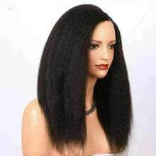 Load image into Gallery viewer, Luxury Brazilian U Part Kinky Straight 100% Human Hair Swiss 13x4 Lace Front Glueless Wig U-Part U-Part, 360 or Full Lace Upgrade Available
