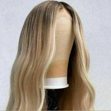Load image into Gallery viewer, Luxury Remy Light Blonde Ash Blonde Wavy 100% Human Hair Swiss 13x4 Lace Front Glueless Wig U-Part, 360 or Full Lace Upgrade Available
