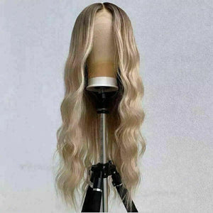 Luxury Remy Light Blonde Ash Blonde Wavy 100% Human Hair Swiss 13x4 Lace Front Glueless Wig U-Part, 360 or Full Lace Upgrade Available