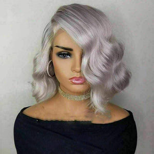 Luxury Light Silver Grey Gray Body Wave Bob 100% Human Hair Swiss 13x4 Lace Front Glueless Wig Colouful U-Part or Full Lace Upgrade Available
