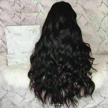 Load image into Gallery viewer, Luxury Remy Wavy Body Wave #1B Black 100% Human Hair Swiss 13x4 Lace Front Glueless Wig U-Part, 360 or Full Lace Upgrade Available
