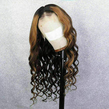 Load image into Gallery viewer, Luxury Remy Wavy Ombre Ash Brown 100% Human Hair Swiss 13x4 Lace Front Glueless Wig  U-Part, 360 or Full Lace Upgrade Available
