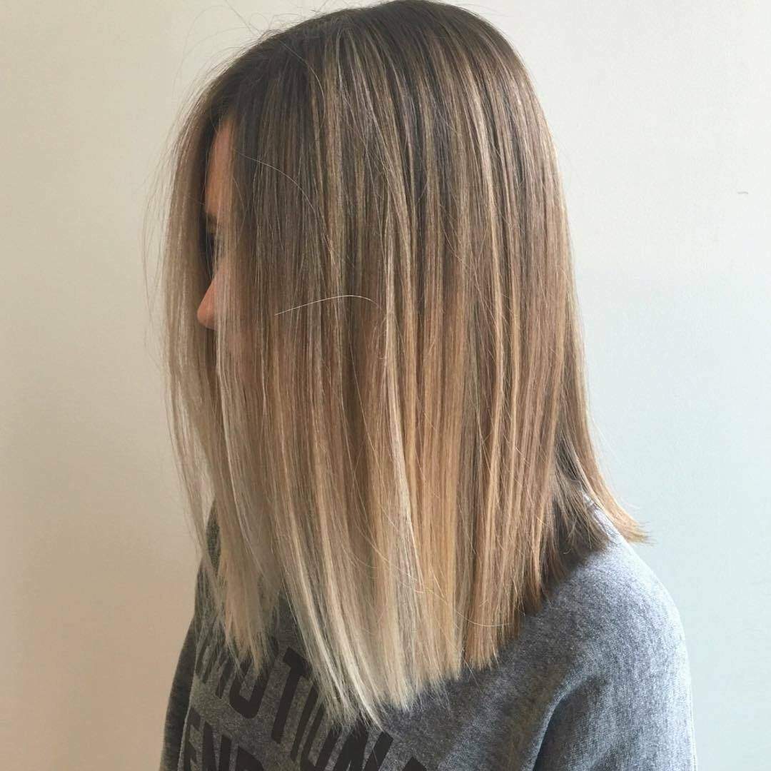 Straight Hair Colors Balayage Brown To Blonde Straight Blonde