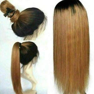 Luxury Ombre Auburn #30 100% Human Hair Swiss 13x4 Lace Front Glueless Wig Straight U-Part, 360 or Full Lace Upgrade Available
