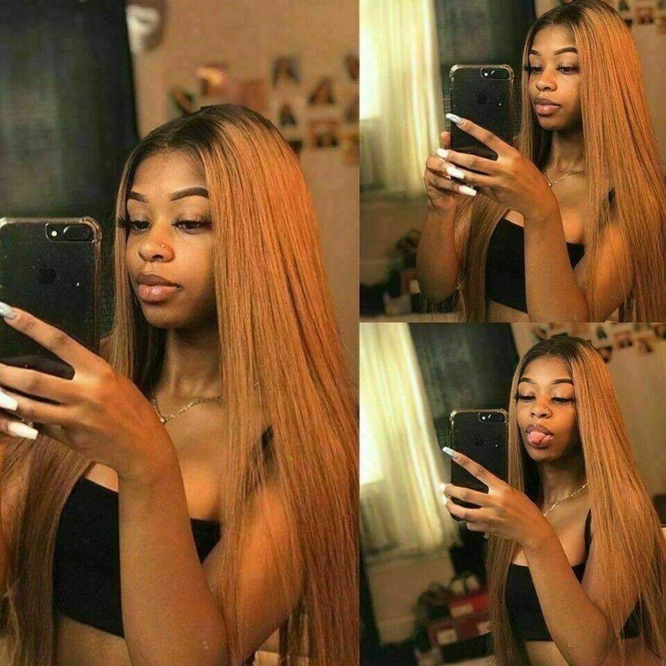 Luxury Ombre Auburn #30 100% Human Hair Swiss 13x4 Lace  display picture 3