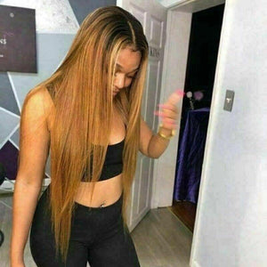 Luxury Ombre Auburn #30 100% Human Hair Swiss 13x4 Lace Front Glueless Wig Straight U-Part, 360 or Full Lace Upgrade Available