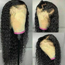 Load image into Gallery viewer, Luxury Deep Wave Curly Black 100% Human Hair Swiss 13x4 Lace Front Glueless Wig #1B U-Part, 360 or Full Lace Upgrade Available
