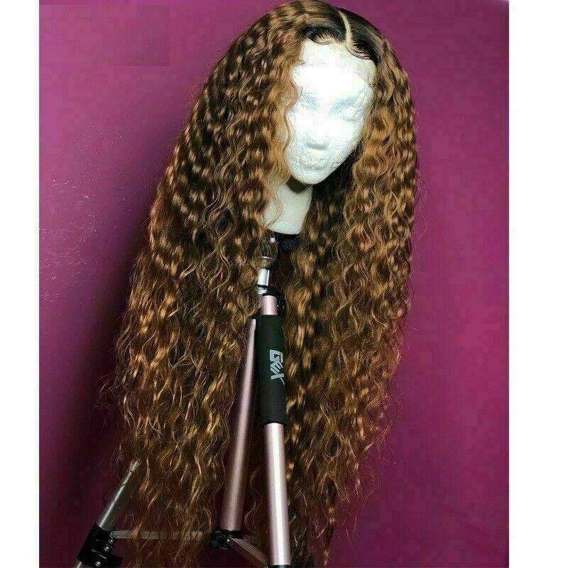 Luxury Curly Honey Ash Blonde Brown 100% Human Hair Swiss  display picture 3