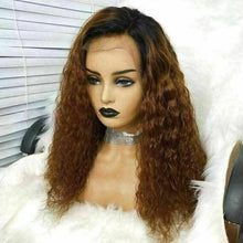 Load image into Gallery viewer, Luxury Remy Natural Wave Ombre Auburn Brown 100% Human Hair Swiss 13x4 Lace Front Glueless Wig U-Part, 360 or Full Lace Upgrade Available
