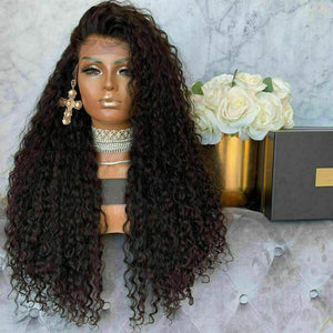 Luxury Remy Deep Curly Black 100% Human Hair Swiss 13x4 Lace Front Glueless Wig #1B U-Part, 360 or Full Lace Upgrade Available