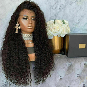 Luxury Remy Deep Curly Black 100% Human Hair Swiss 13x4 Lace Front Glueless Wig #1B U-Part, 360 or Full Lace Upgrade Available