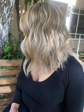 Load image into Gallery viewer, Luxury Brown Ash Platinum Blonde Balayage Highlight 100% Human Hair Swiss 13x4 Lace Front Glueless Wig U-Part, 360 or Full Lace Upgrade Available
