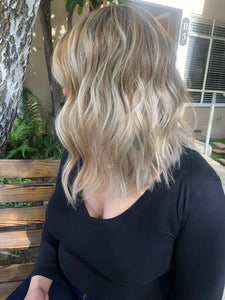 Luxury Brown Ash Platinum Blonde Balayage Highlight 100% Human Hair Swiss 13x4 Lace Front Glueless Wig U-Part, 360 or Full Lace Upgrade Available