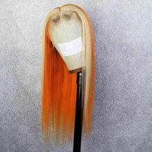 Load image into Gallery viewer, Luxury Orange Streak  100% Human Hair Swiss 13x4 Lace Front Glueless Wig Colouful U-Part or Full Lace Upgrade Available

