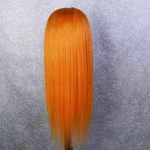 Luxury Orange Streak  100% Human Hair Swiss 13x4 Lace Front Glueless Wig Colouful U-Part or Full Lace Upgrade Available