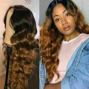 Luxury Wavy Ombre Auburn #30 Brown 100% Human Hair Swiss 13x4 Lace Front Glueless Wig Highlight U-Part, 360 or Full Lace Upgrade Available