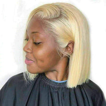 Load image into Gallery viewer, Luxury Platinum Blonde #613 Bob 100% Human Hair Swiss 13x4 Lace Front Glueless Wig U-Part, 360 or Full Lace Upgrade Available
