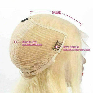 Luxury Platinum Blonde #613 Bob 100% Human Hair Swiss 13x4 Lace Front Glueless Wig U-Part, 360 or Full Lace Upgrade Available