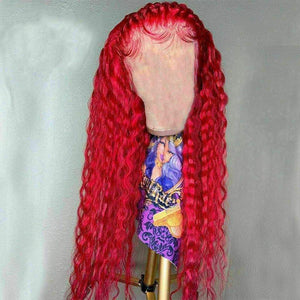 Luxury Remy Hot Pink Deep Wave 100% Human Hair Swiss 13x4 Lace Front Glueless Wig Fuchsia Wavy Colouful U-Part or Full Lace Upgrade Available
