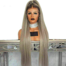 Load image into Gallery viewer, Luxury Ash Blonde Ombre 100% Human Hair Swiss 13x4 Lace Front Glueless Wig  Balayage Highlight U-Part, 360 or Full Lace Upgrade Available
