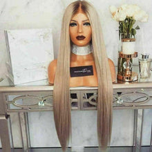 Load image into Gallery viewer, Luxury Ash Blonde Ombre 100% Human Hair Swiss 13x4 Lace Front Glueless Wig  Balayage Highlight U-Part, 360 or Full Lace Upgrade Available
