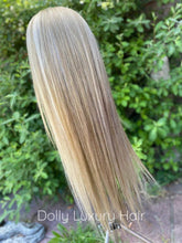 Load image into Gallery viewer, Luxury Ash Platinum Blonde Balayage Highlight 100% Human Hair Swiss 13x4 Lace Front Glueless Wig U-Part, 360 or Full Lace Upgrade Available
