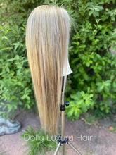 Load image into Gallery viewer, Luxury Ash Platinum Blonde Balayage Highlight 100% Human Hair Swiss 13x4 Lace Front Glueless Wig U-Part, 360 or Full Lace Upgrade Available
