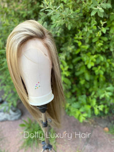 Luxury Ash Platinum Blonde Balayage Highlight 100% Human Hair Swiss 13x4 Lace Front Glueless Wig U-Part, 360 or Full Lace Upgrade Available