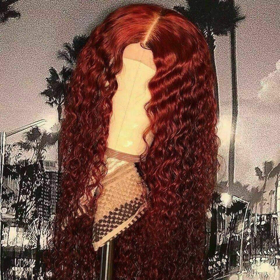 Luxury Brazilian Deep Curly Burgundy Red 99J 100% Human Hair Swiss