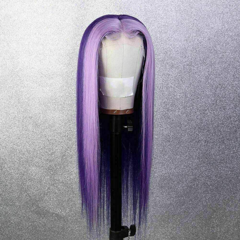 Luxury Purple Streak  100% Human Hair Swiss 13x4 Lace Front Glueless Wig Colourful U-Part, 360 or Full Lace Upgrade Available