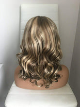 Load image into Gallery viewer, Luxury Chocolate Brown Light Blonde Balayage Highlight 100% Human Hair Swiss 13x4 Lace Front Wig U-Part, 360 or Full Lace Upgrade Available
