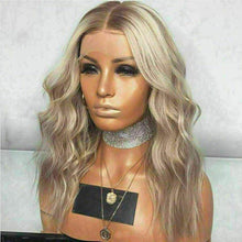 Load image into Gallery viewer, Luxury Balayage Highlight Ash Blonde 100% Human Hair Swiss 13x4 Lace Front Glueless Wig  Wavy U-Part, 360 or Full Lace Upgrade Available
