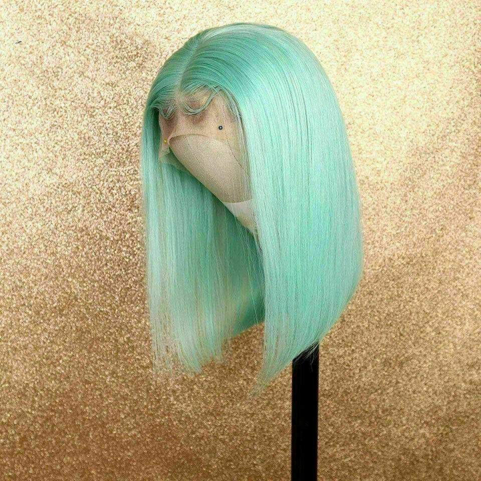 Image of Mint green blunt cut bob