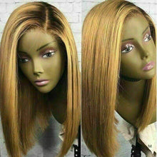 Load image into Gallery viewer, Luxury Honey Medium Blonde Bob Human Hair Swiss 13x4 Lace Front Glueless Wig Human Ombre U-Part, 360 or Full Lace Upgrade Available
