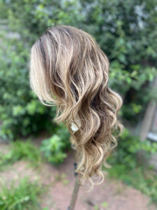 Luxury Balayage Highlight Brown Ash Blonde 100% Human Hair Swiss 13x4 Lace Front Glueless Wig  U-Part, 360 or Full Lace Upgrade Available