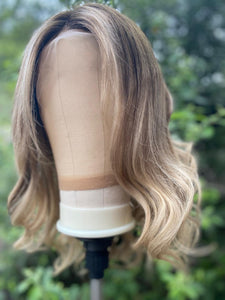 Luxury Dark Brown Ash Blonde Balayage Highlight 100% Human Hair Swiss 13x4 Lace Front Glueless Wig U-Part, 360 or Full Lace Upgrade Available