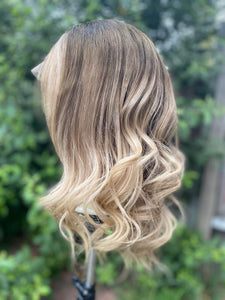 Luxury Dark Brown Ash Blonde Balayage Highlight 100% Human Hair Swiss 13x4 Lace Front Glueless Wig U-Part, 360 or Full Lace Upgrade Available